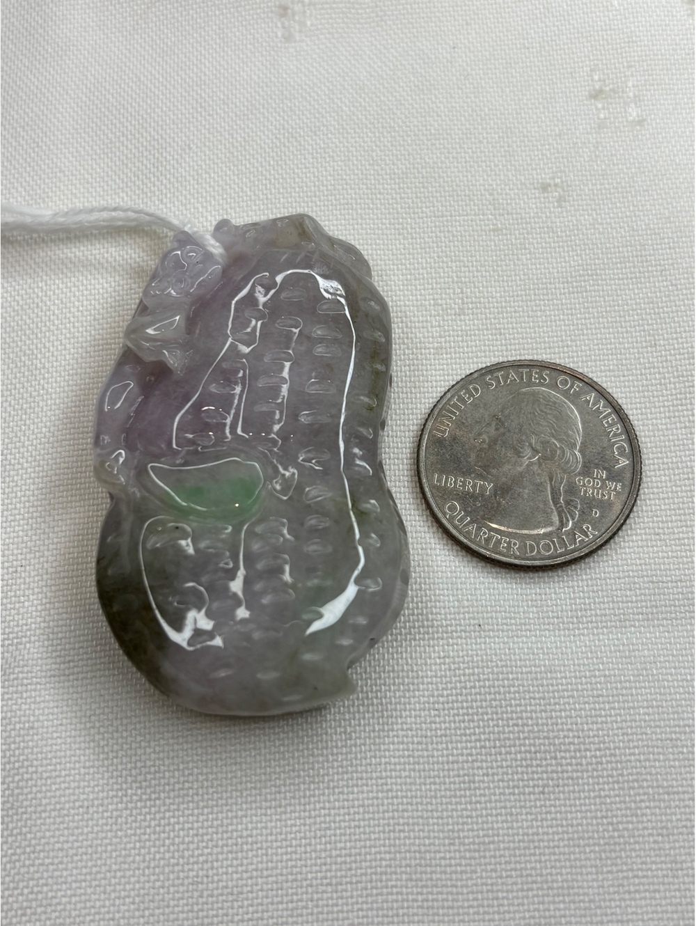 Lavender Jadeite Carved Pendant